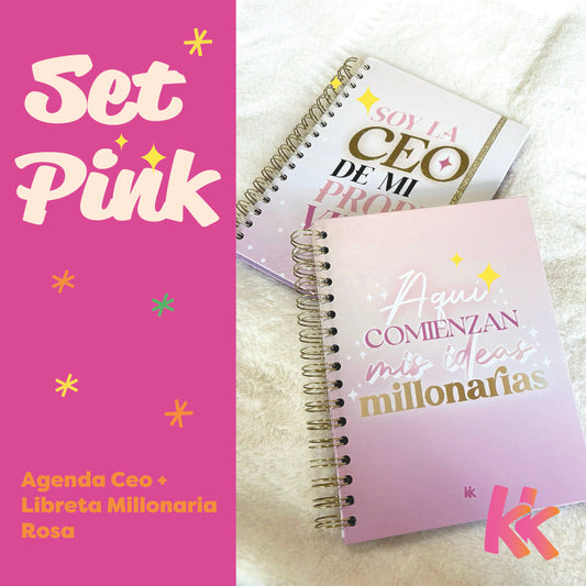 Set Pink: Agenda CEO + Libreta Millonaria Rosa